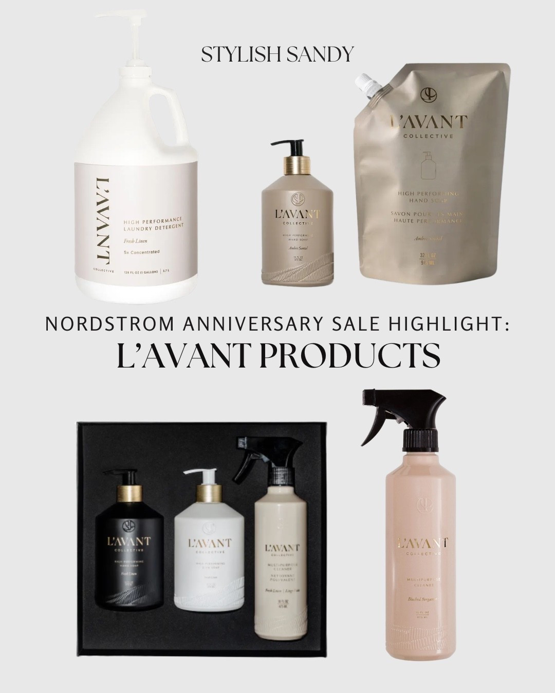 L’AVANT products on major sale at Nordstrom. I love the L’AVANT products, especially the multi-purpose cleanser, hand soap, and lotion. I love the fragrances, but Linen and Amber Santal are my favorites.

#LTKSaleAlert #LTKHome #LTKBeauty