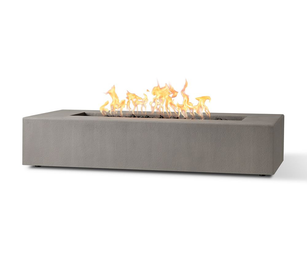 Abbott 60" X 30" Concrete Low Rectangular Propane Fire Pit Table | Pottery Barn (US)