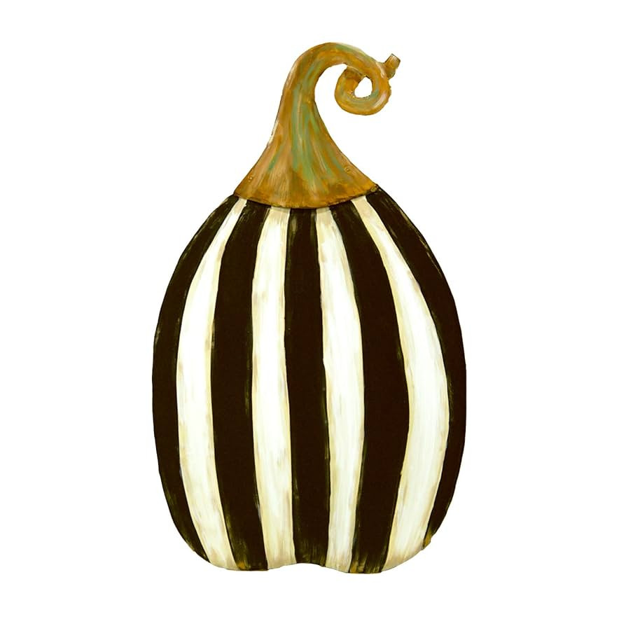 The Round Top Collection - Black & White Striped Pumpkin Tall - Metal | Amazon (US)