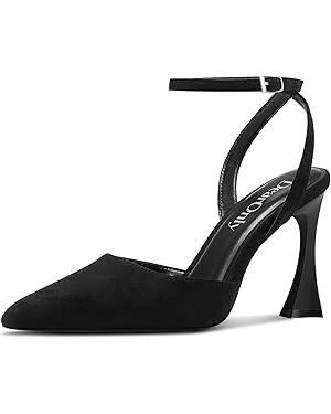 DearOnly Womens Ankle Strap Heels Stiletto High Heel Close Toe Pumps Slingback Prom Dress Shoes 3... | Amazon (US)