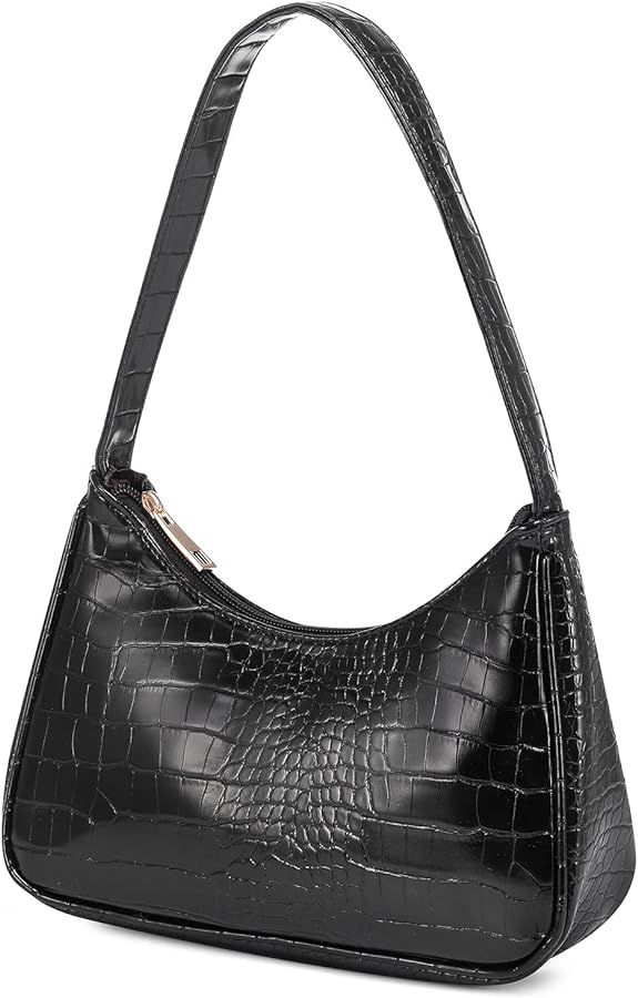 LOVEVOOK Shoulder Bag for Women, Small Purses Croc Pattern Clutch Purse Vegan Leather Little Purs... | Amazon (US)