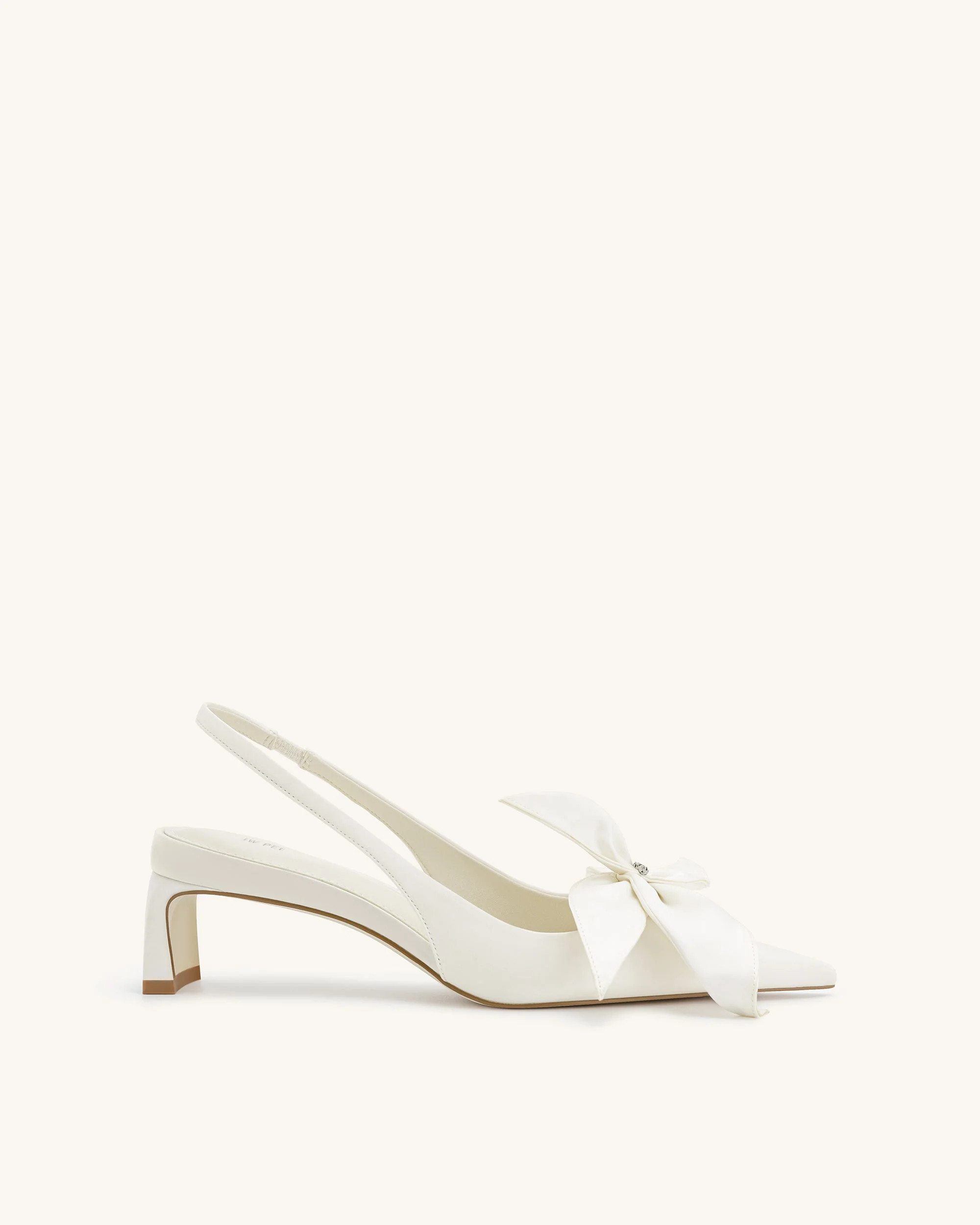 Queena Floral Appliques Slingback Pumps - Ivory White | JW PEI US