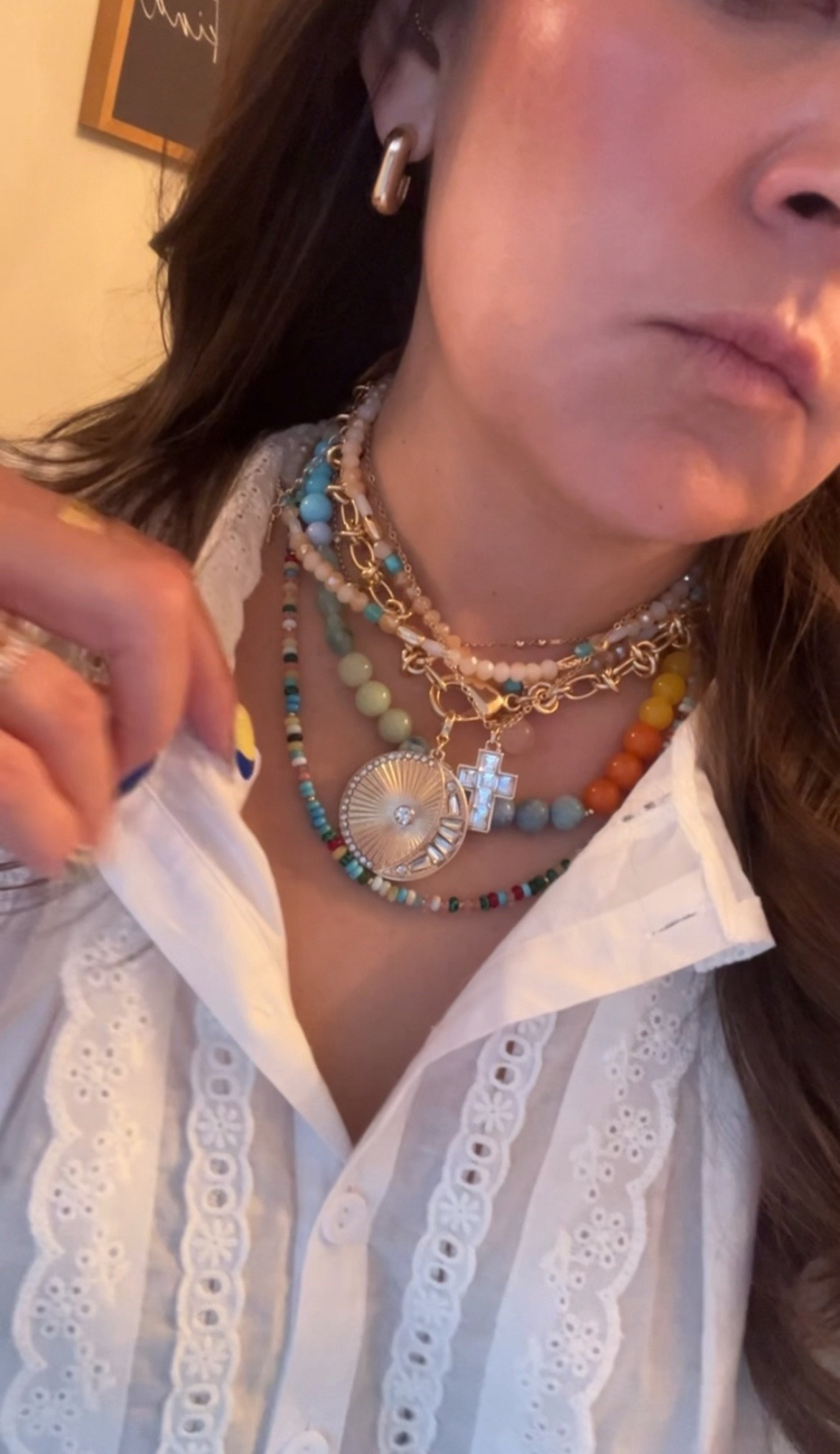 Jewels of the Day. Neck mess. Neck stack 