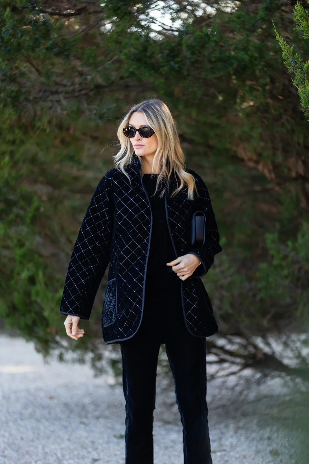 Oversized Dakota Jacket Velvet - Noir | Julia Amory