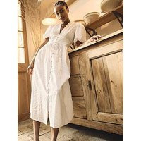 Nobodys Child Starlight Cotton Puffed Sleeve Midi Dress - White | Very (UK)
