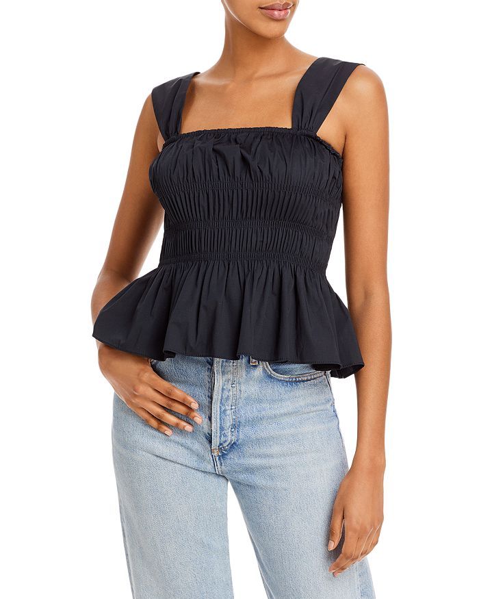 STAUD Ida Smocked Peplum Hem Top Back to Results -  Women - Bloomingdale's | Bloomingdale's (US)