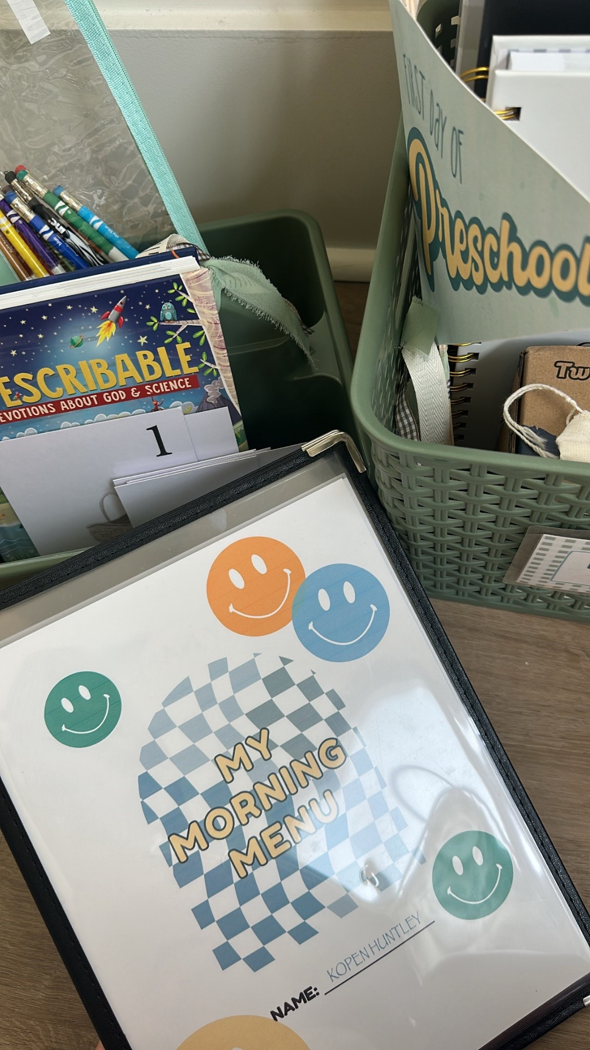 Preschool morning menu!