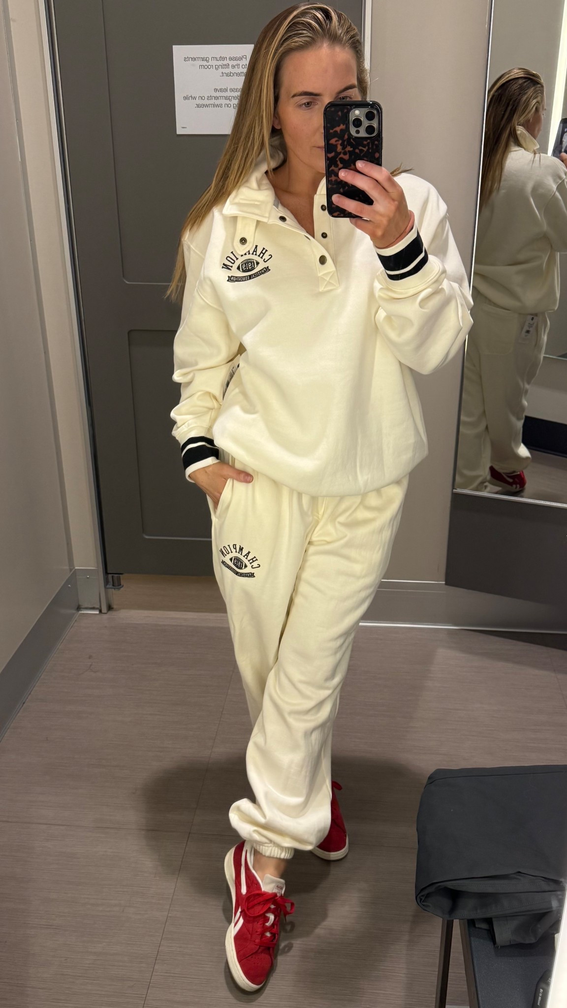 Men’s sizing sweatshirt and pants 
I’m wearing a small top and medium bottoms

Definitely size down I would be good in smalls for both! 
Super cozy I love the material high-quality and perfect for lounging around in or running errands in for men or women

#LTKFindsUnder50 #LTKOver40 #LTKActive