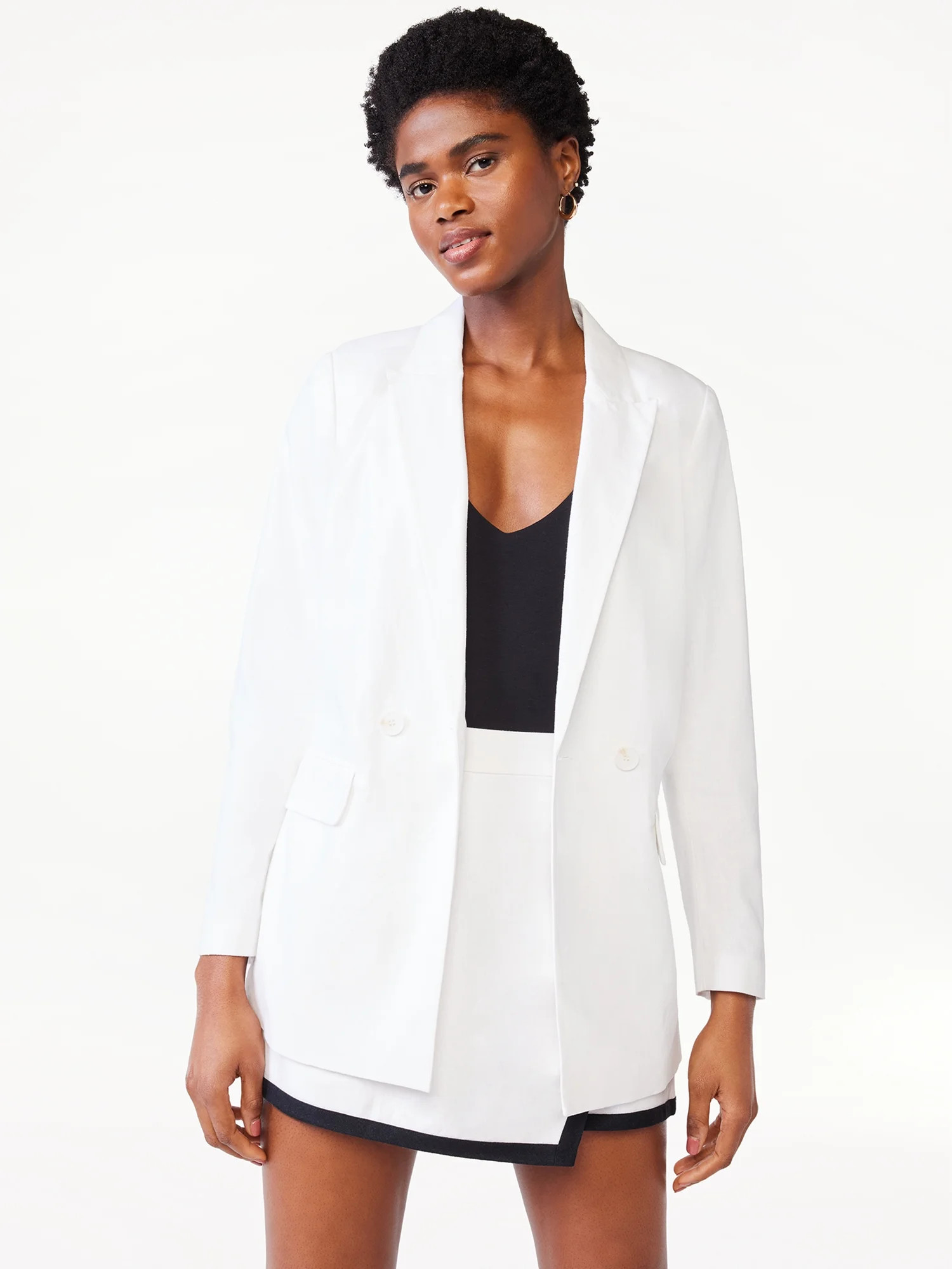 Scoop Women's Boyfriend Linen Blazer | Walmart (US)