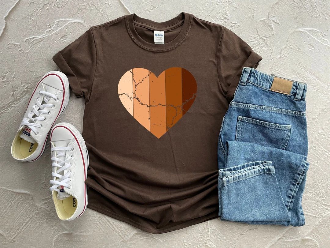 Melanin Heart Shirt, Black Love Melanin Shirt, Black Women Outfit, Black Woman Gift, Melanin Love... | Etsy (US)