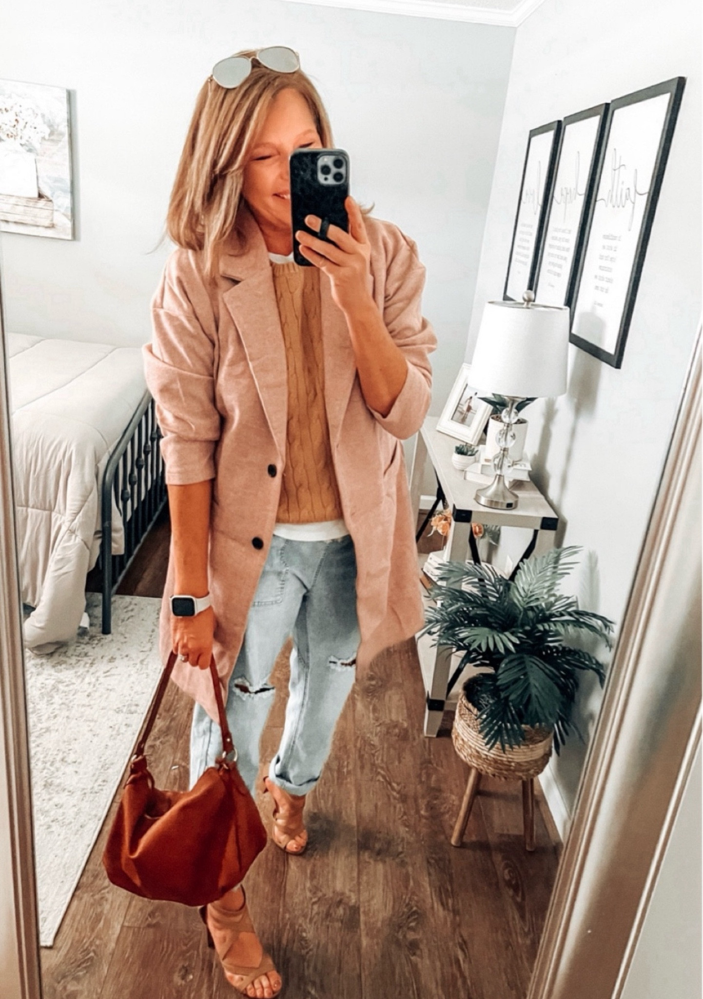 Denim joggers comes in more colors, fits tts, white crewneck tee styled with sweater vest and knit jacket blazer from Amazon, handbag and heels also from Amazon. All comes in more colors and fits tts. 

Fall outfit, joggers, jeans, jackets, casual chic, blazer outfit, teacher outfit, travel outfit, amazon fashion, amazon outfits, amazon finds

#LTKstyletip #LTKfindsunder50 #LTKsalealert 

#LTKFindsUnder50 #LTKSaleAlert #LTKWorkwear #LTKStyleTip #LTKSaleAlert #LTKFindsUnder50