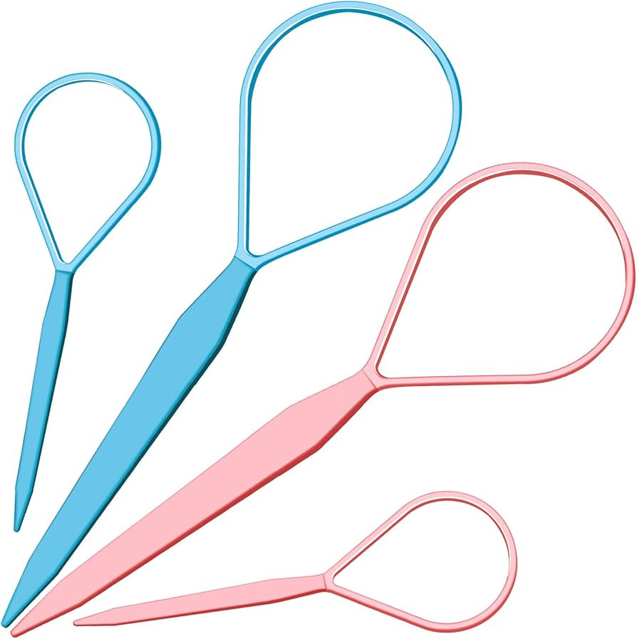 Teenitor 4pcs Pony Hair Tail Tools, 2 Pairs Hair Loop Styling Tool Hair Flipper Pull Through Tool... | Amazon (US)