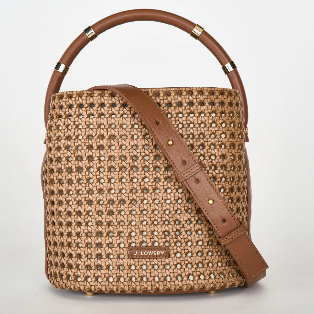 J. LOWERY Max Bucket Bag | Brown Cane | J. LOWERY