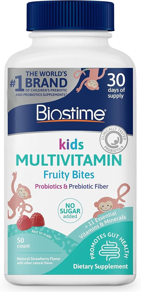 Biostime Kids Multivitamin Gummies with Probiotics & 11 Essential Vitamins (Ages 4+) | Multivitam... | Amazon (US)