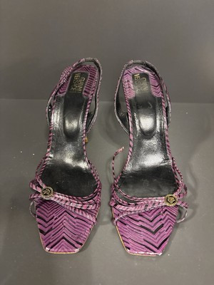Versace Purple/Black Medusa Heels Featured: 4 Days In LA ,Y2K Vintage Size 38  | eBay | eBay CA