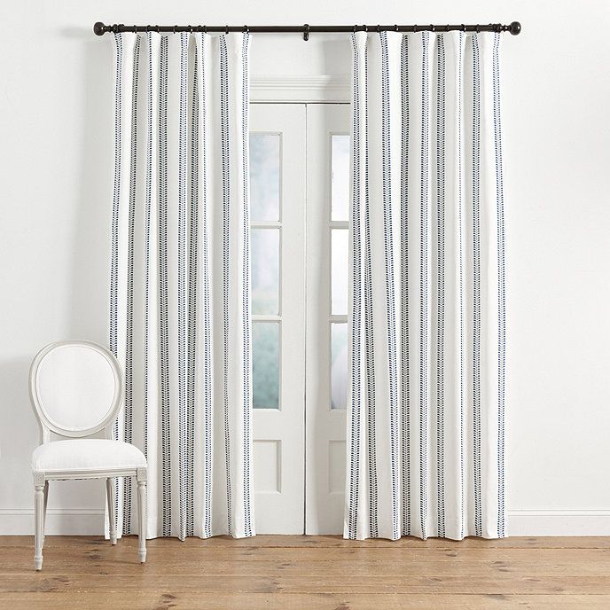 Hollis Ditsy Stripe Drapery Panel | Ballard Designs, Inc.