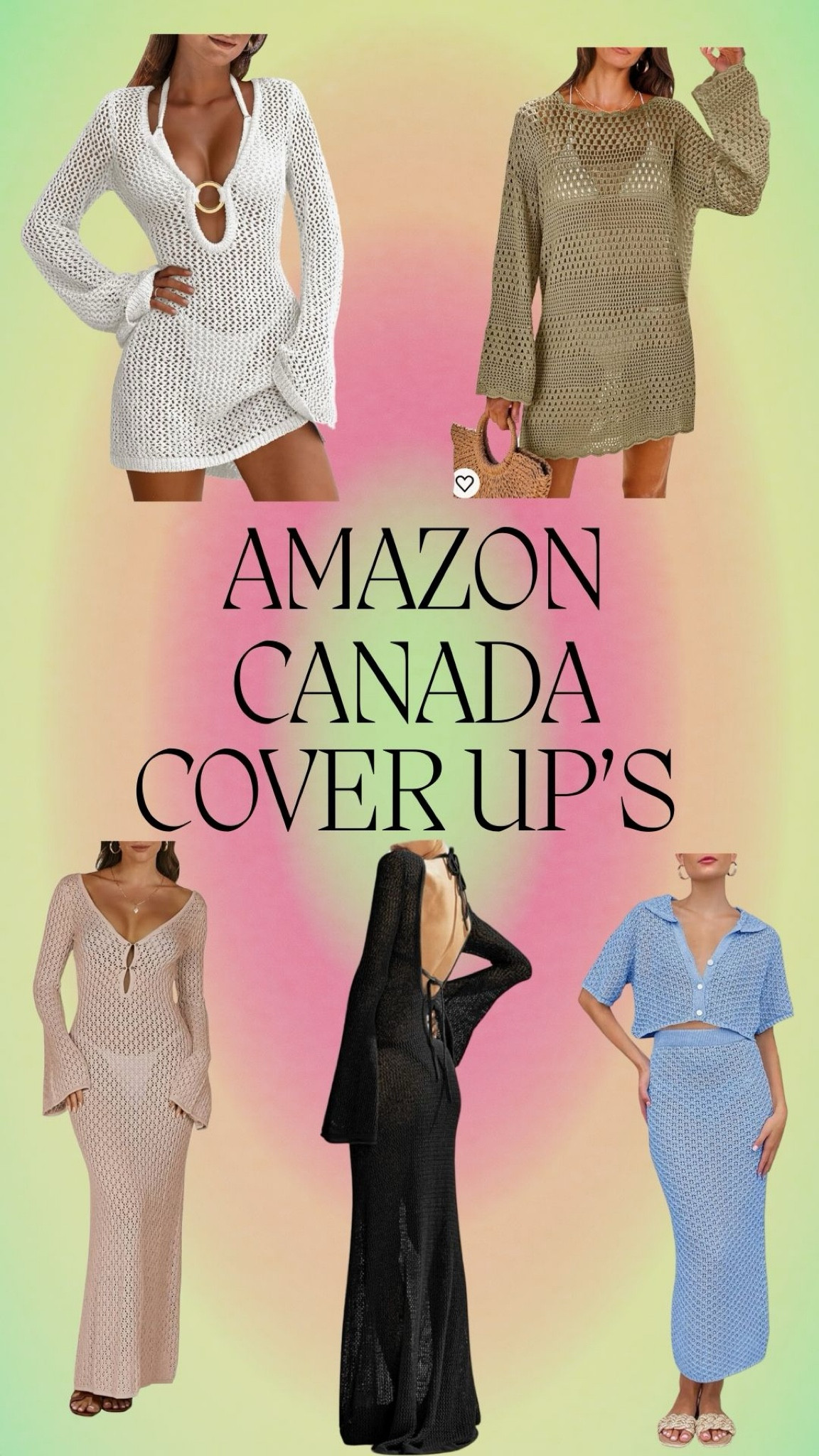 I found the cutest coverups on Amazon Canada!
They all are available in lots of different colors and sizes!
Perfect for vacation or to throw on over your bathing suit. 

#LTKswimwear #LTKsummer #LTKcanada