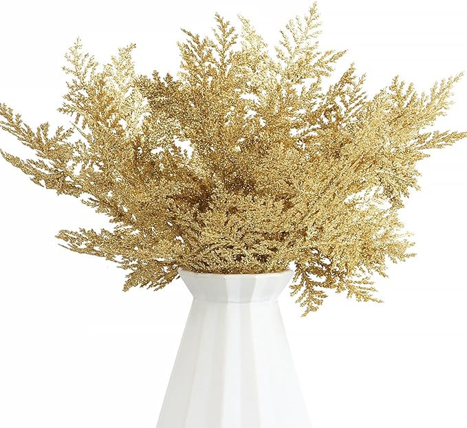 FOIMAS 24 peças agulhas artificiais de pinheiro glitter palitos florais de Natal galhos falsos p... | Amazon (BR)