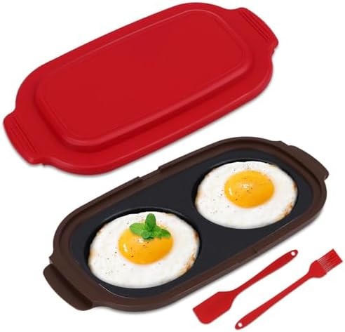 Microwave Egg Cooker & Poacher, Quick-Heat Dual Cavity Non-Stick Egg Maker for Breakfast Sandwich... | Amazon (US)