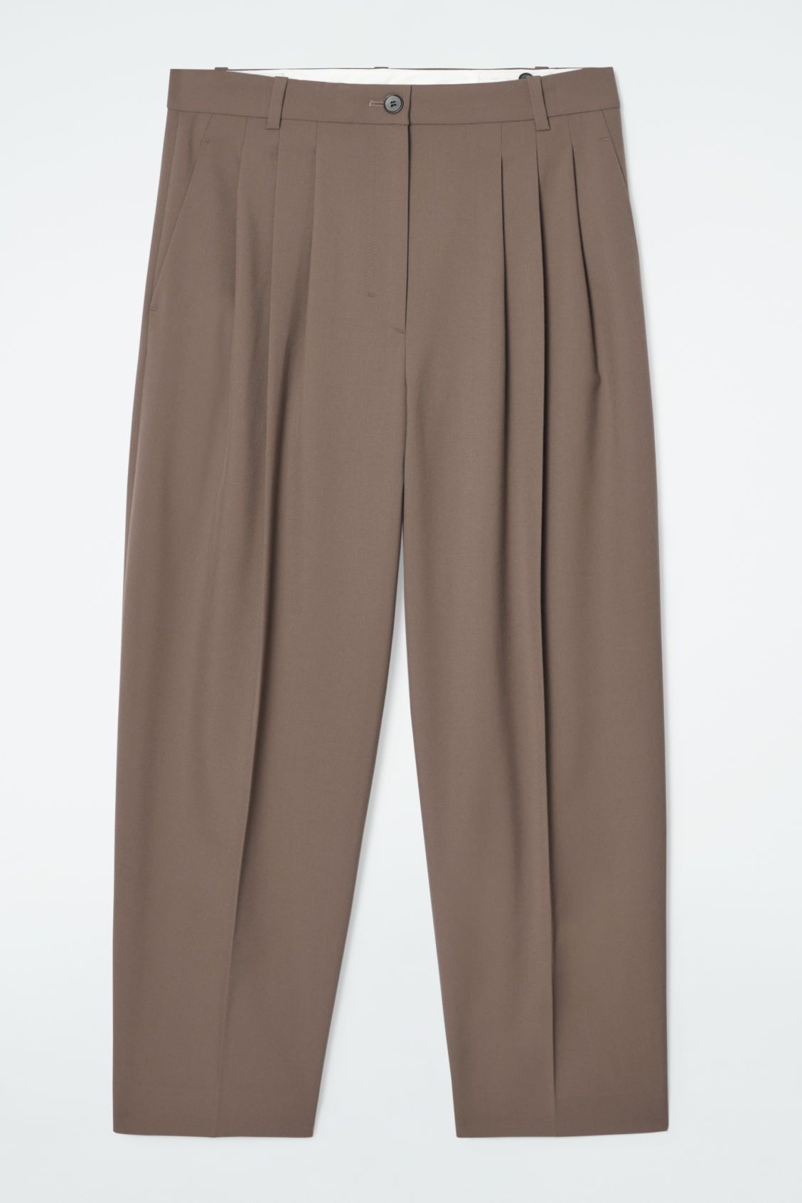 PLEATED BARREL-LEG WOOL-BLEND PANTS | COS (US)