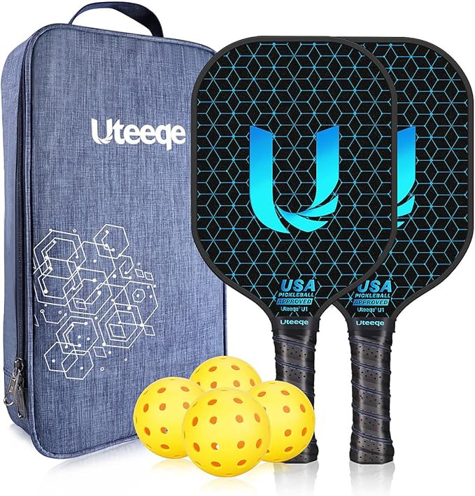 Uteeqe Pickleball Paddles, Graphite Pickleball Set of 2, USAPA Pickle Ball Raquette - Semi Rough ... | Amazon (US)
