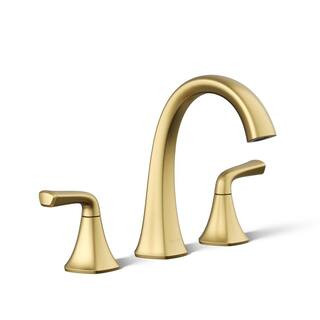 KOHLER Sundae 8 in. Widespread Double Handles Bathroom Faucet in Vibrant Brushed Moderne Brass K-... | The Home Depot