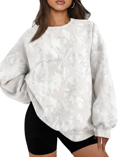 MSBESYOR Camo Sweatshirt for Women Mens Oversized Fleece Camouflage Maple Leaf Crewnecks Pullover... | Amazon (US)