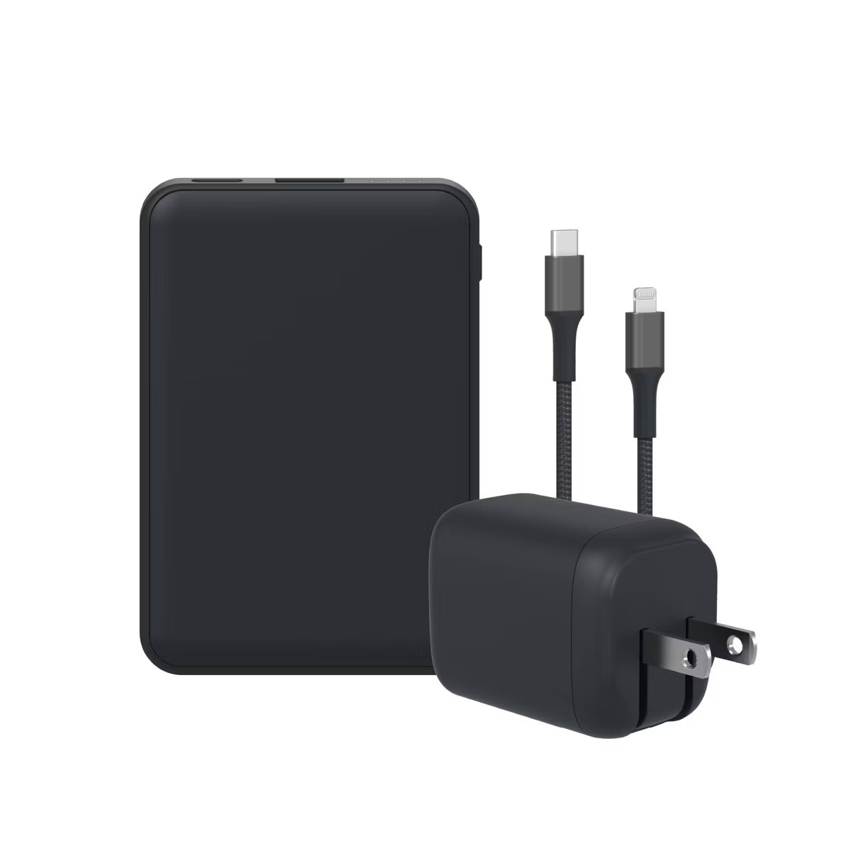 GEMS USB-C to Lightning Charging Gift Set with 5000MmAh Power Bank, Cable, and Wall Charger - Bla... | Target