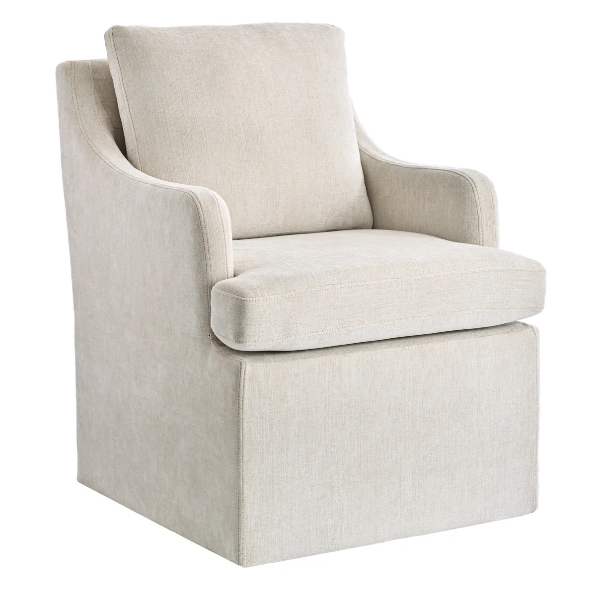 Ensor Tufted Fabric Dining Chair with Casters | Wayfair North America