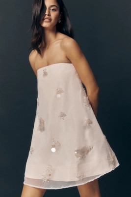 Maeve Strapless Scattered Embellished Mini Dress | Anthropologie (US)