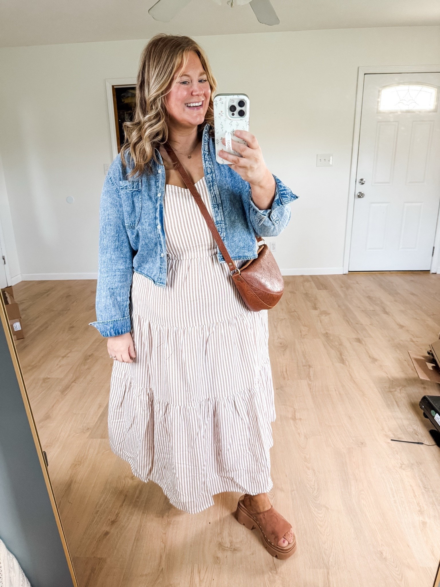 Wearing an Xl in my striped dress.  My cropped denim shirt is older but I linked similar

#LTKMidsize #LTKootd #LTKSeasonal