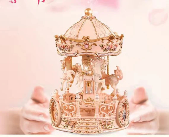 Carousel Music Box Twinkling LED Light Rotate Music Box - Etsy | Etsy (US)