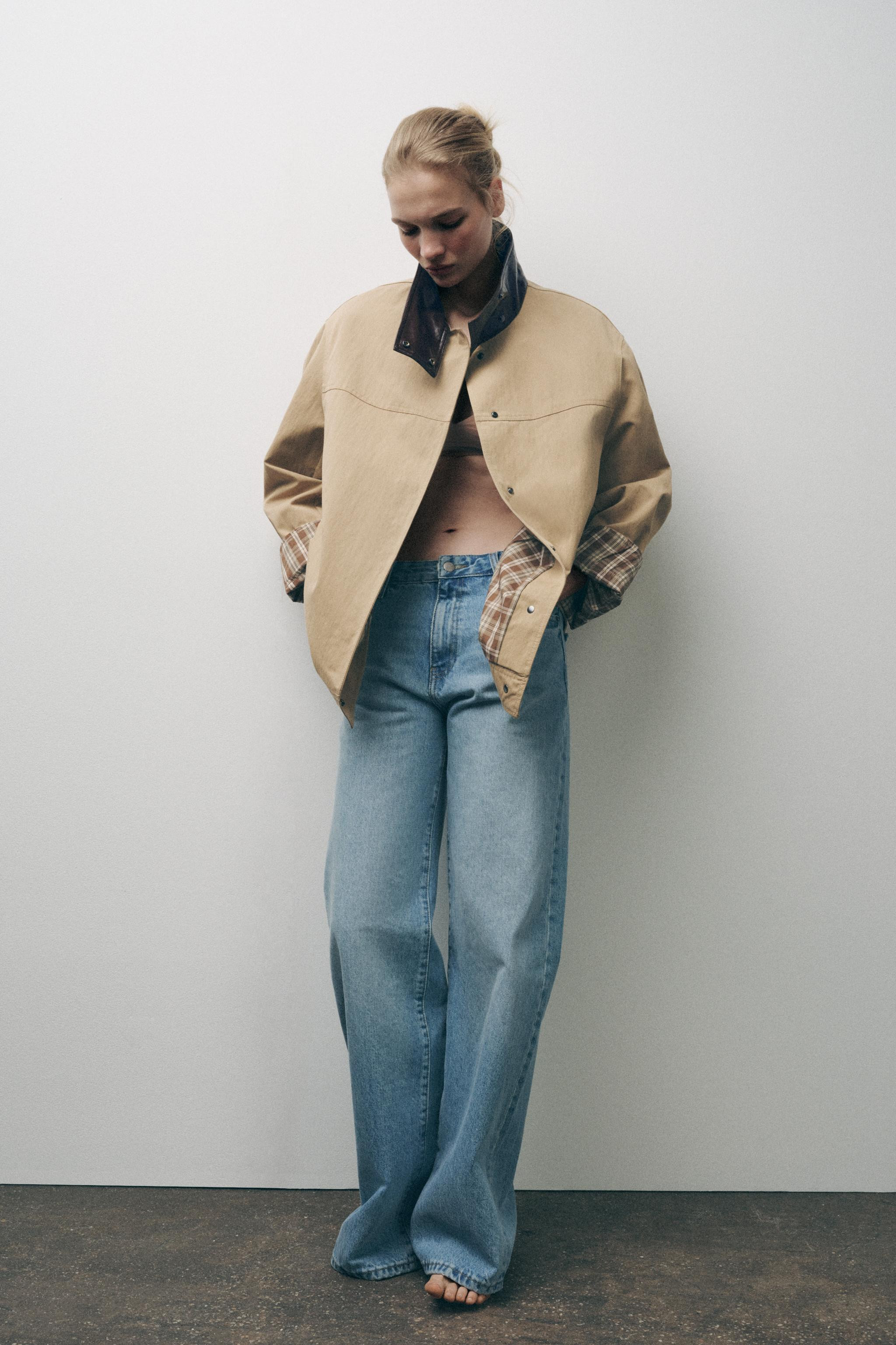 CONTRAST HIGH-NECK JACKET ZW COLLECTION | Zara UK