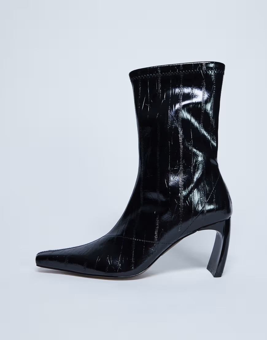 Topshop Pearl point toe ankle boots in black | ASOS (Global)