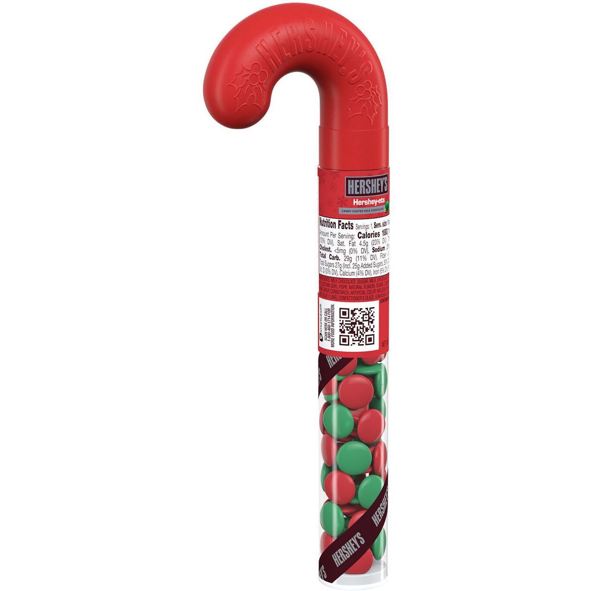 Hershey's Candy Coated Chocolate Filled Plastic Holiday Cane - 1.4oz | Target