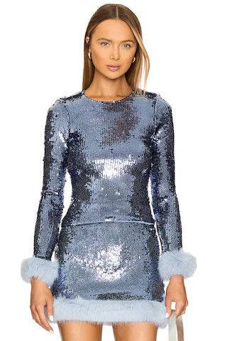 Fran Top With Faux Fur in Moonlight Sequins | Revolve Clothing (Global)
