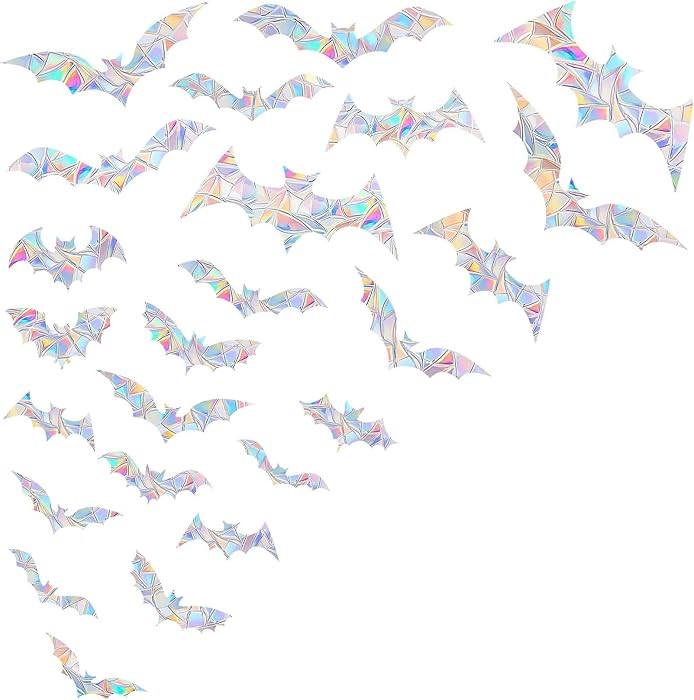45PCS Bat Window Clings - Anti-Collision Decals to Save Birds From Collisions, Non-Adhesive Prism... | Amazon (US)