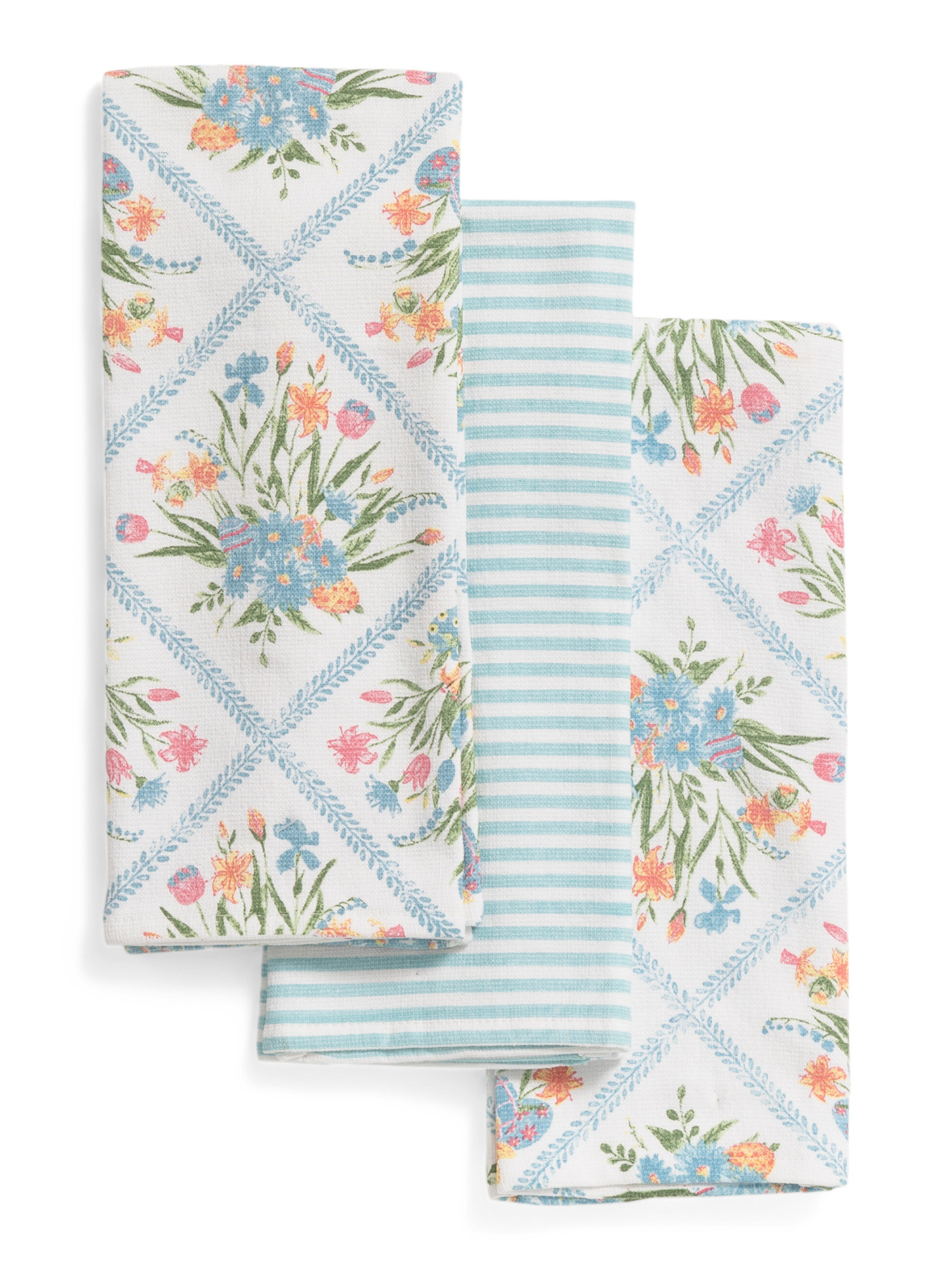 Set Of 3 Easter Florals Kitchen Towels | TJ Maxx