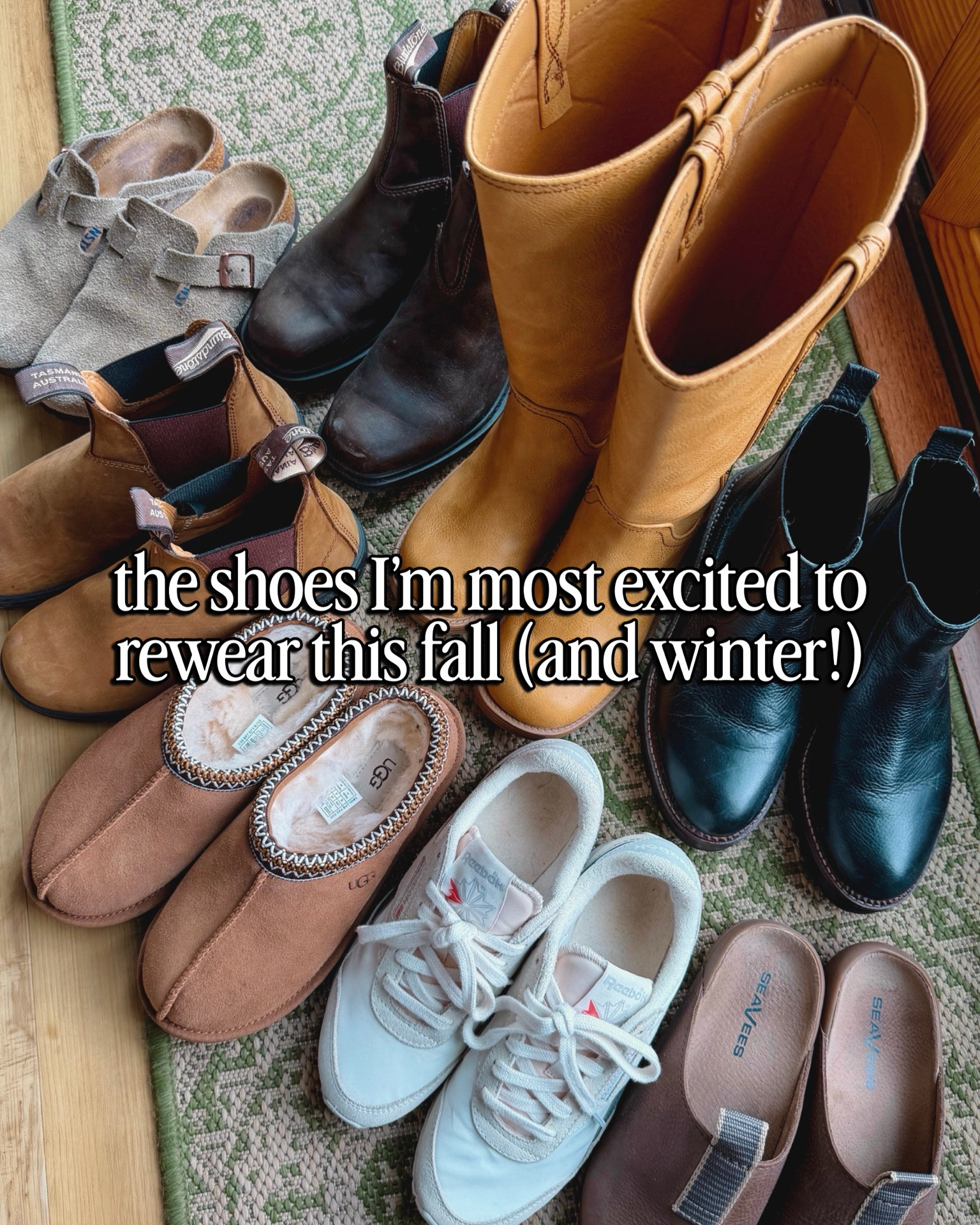 The shoes I’m rewearing this Fall/Winter

 Fall shoes🙌🏽🥾 👟👢I wear either 6 or 6.5 in all of these! 

And my target slippers are older-a few years old but they bring back a version of them every year!

#LTKPetite #LTKSeasonal #LTKootd
