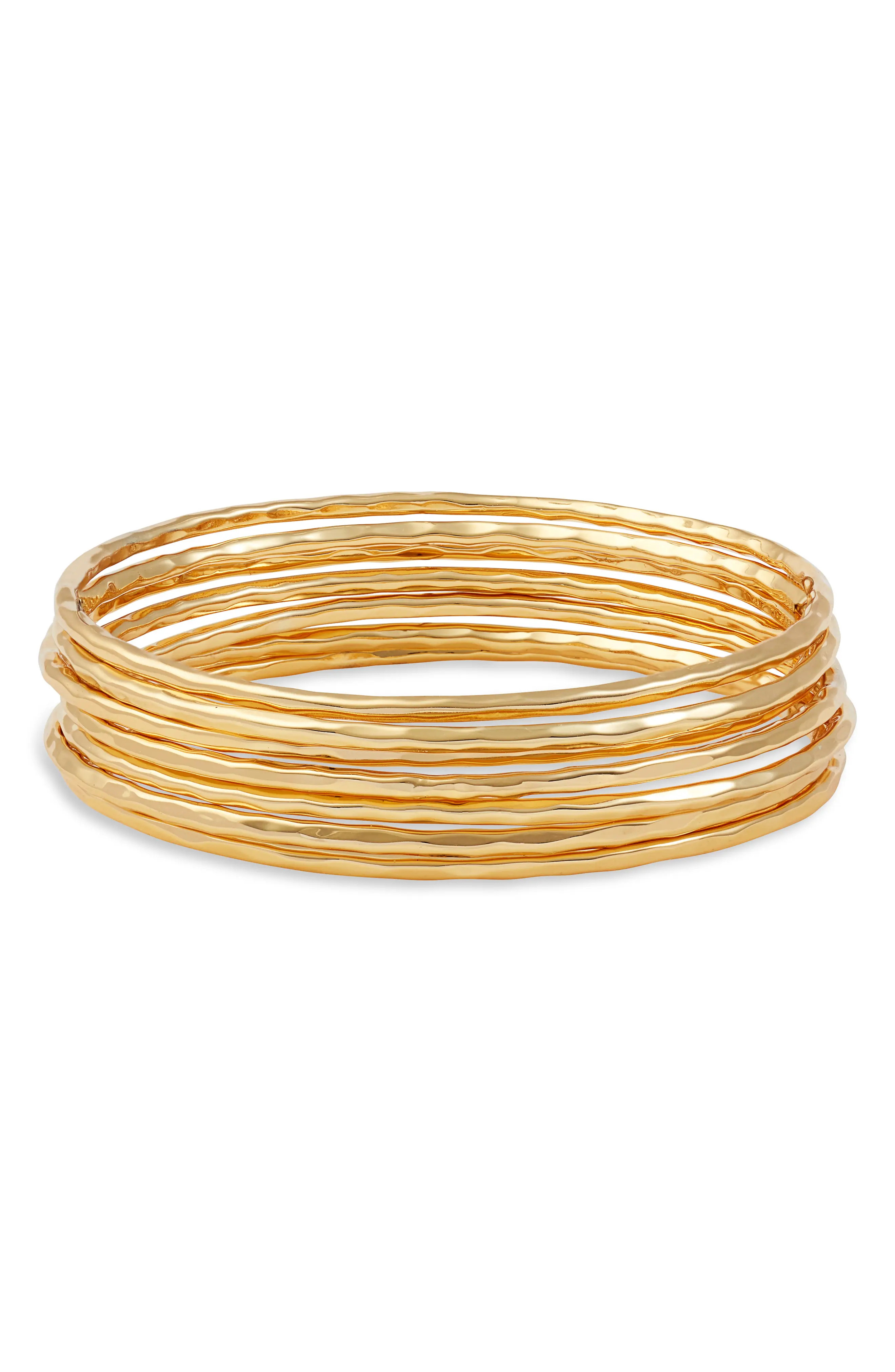 NEST Jewelry Set of 7 Hammered Bangles (Women) | Nordstrom | Nordstrom
