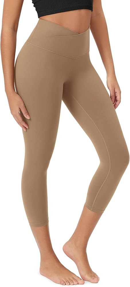 ODODOS Women's Crossover Leggings with Back Pocket, 23" / 25" / 28" Buttery Soft V High Wasit Lou... | Amazon (US)