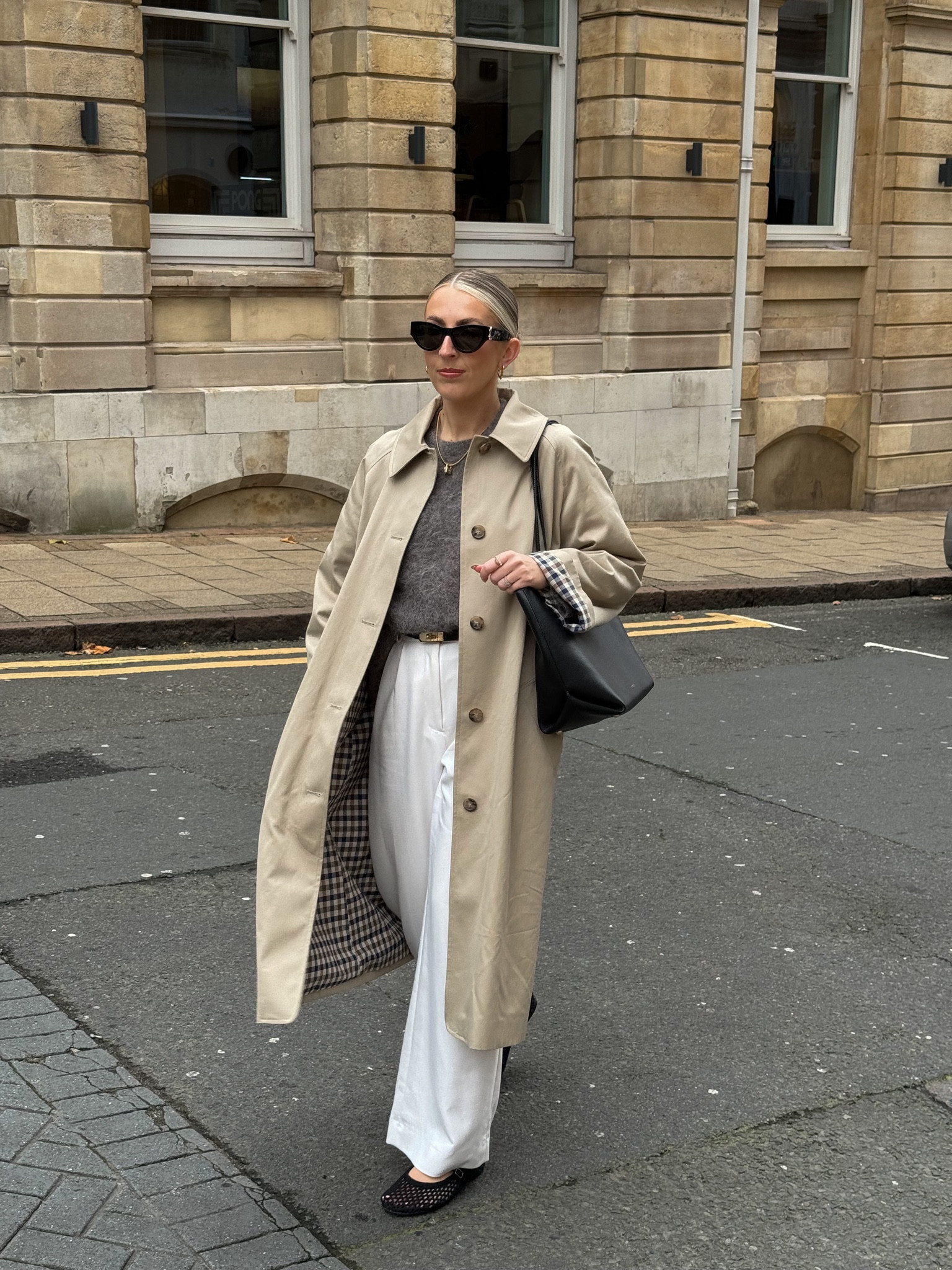 Autumn outfit, transitional outfit, casual chic, Sezane trench coat, Abercrombie and Fitch linen trousers, cashmere jumper, Pull and Bear ballet pumps, Demellier bag, tote bag

#LTKuk #LTKautumn #LTKstyletip