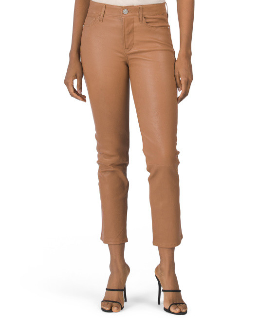 Leather High Straight Pants | TJ Maxx