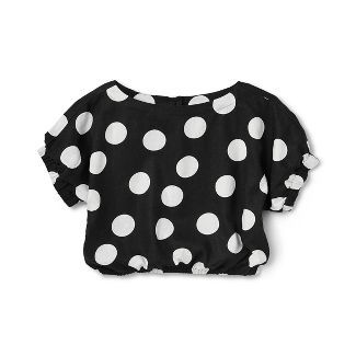 Women's Polka Dot Short Sleeve Button-Back Top - Tabitha Brown for Target Black/White | Target