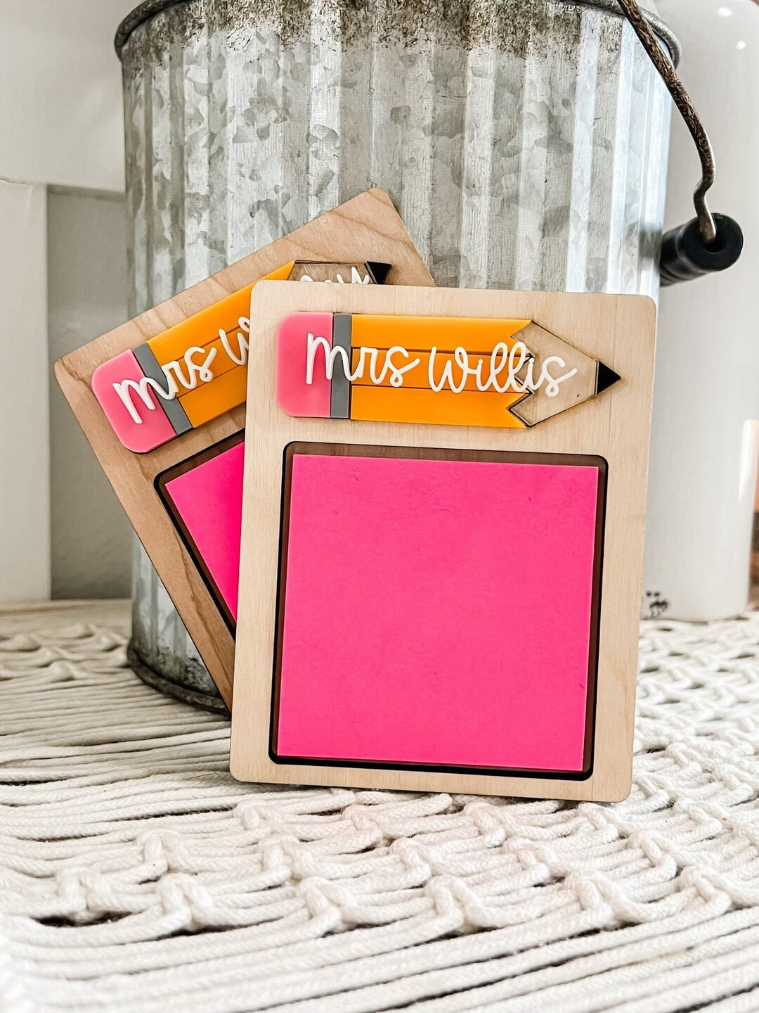 Teacher Gift Sticky Note Holder - Etsy | Etsy (US)