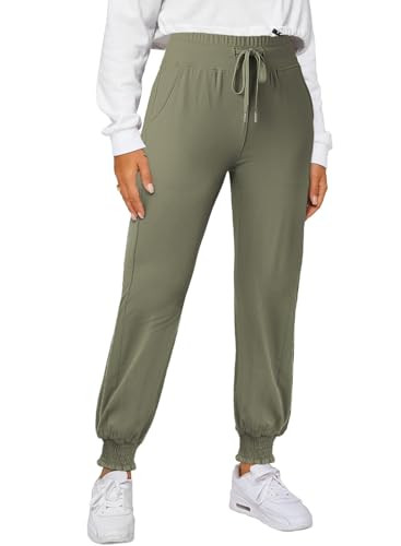 Dokotoo Womens High Waisted Lounge Joggers Elasticity Drawstring Side Pocket Casual Cuffed Casual... | Amazon (US)