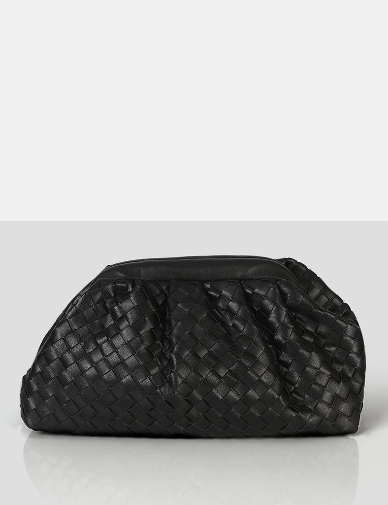 Project Black Weave Clutch Bag | Public Desire