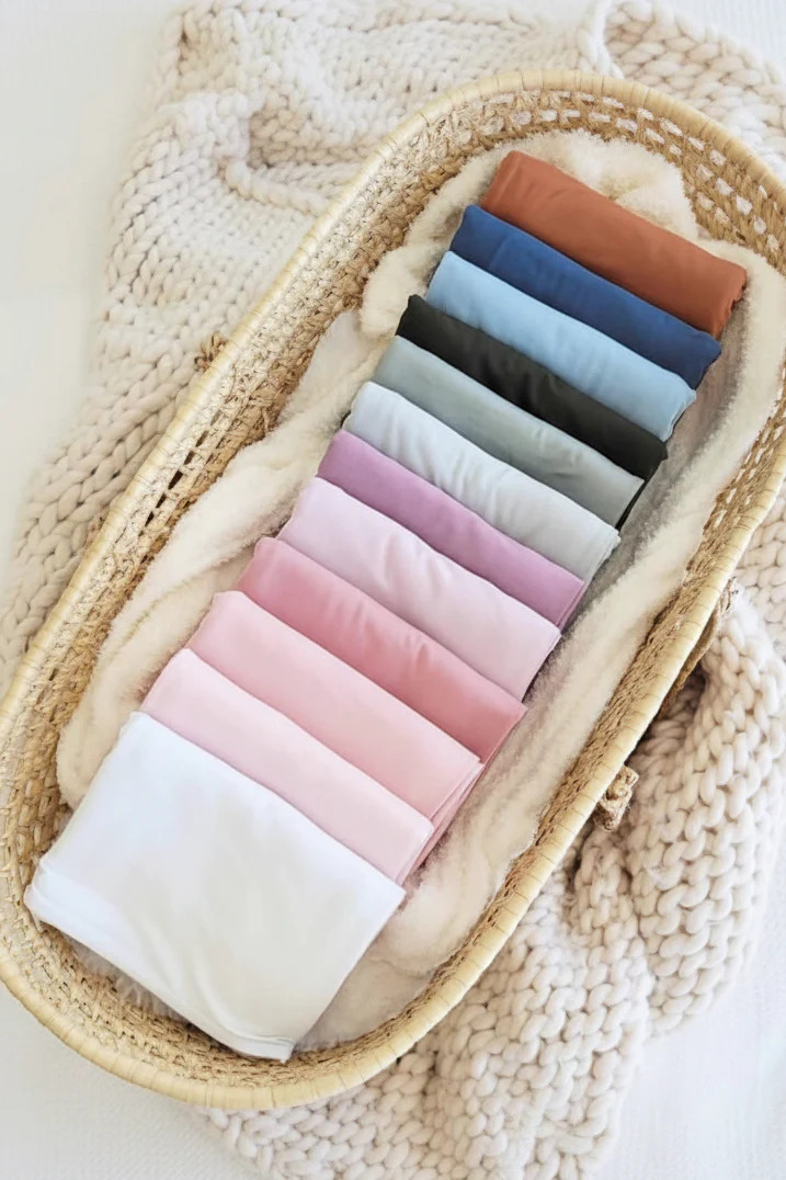 All Solid Bamboo Knit Swaddle Blankets | Caden Lane