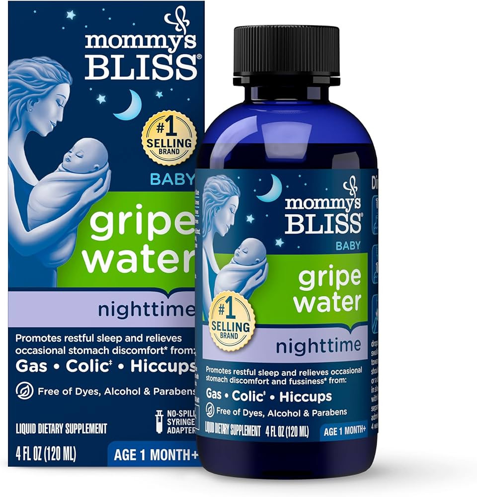 Mommy's Bliss Gripe Water Night Time, Infant Gas & Colic Relief, Gentle & Safe, 2 Weeks+, 4 FL OZ... | Amazon (US)