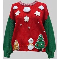 Festive Christmas Sweater - Handmade Holiday Knitwear, Cozy Winter Jumper, Gift For | Etsy (US)